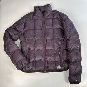 Eddie Bauer First Ascent EB800 Down Puffer Jacket Medium Full Zip Coat Flaw